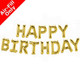 HAPPY BIRTHDAY - 16 inch Gold Foil Letter Balloon Kit (1)