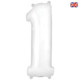 34 inch Matte White Number 1 Foil Balloon (1)