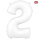 34 inch Matte White Number 2 Foil Balloon (1)