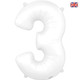 34 inch Matte White Number 3 Foil Balloon (1)