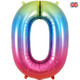 34 inch Rainbow Number 0 Foil Balloon (1)