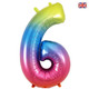 34 inch Rainbow Number 6 Foil Balloon (1)