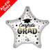 9 inch Congrats Grad Stars Foil Balloon (1) - UNPACKAGED