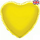 18" Yellow Heart Shaped Foil Balloon (1) - UNPACKAGED