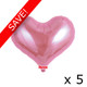 Pack of 5 14" Pink Heart Jelly Foil Balloons