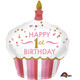 36 inch 1st Birthday Cupcake Girl Foil Balloon (1)