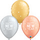 11 inch New Year Sparkles & Dots Assorted Latex Balloons (6)