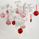 Red Dot Paper Fan Decorations (10)