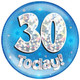 Giant '30 Today!' Blue Holographic Party Badge (1)