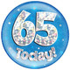 Giant '65 Today!' Blue Holographic Party Badge (1)