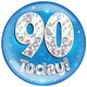 Giant '90 Today!' Blue Holographic Party Badge (1)