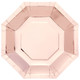 Metallic Rose Gold Octagonal Paper Plates (8)