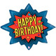 32 inch Superhero Birthday Burst Foil Balloon (1)