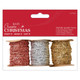 Red, Silver & Gold Sparkly Twine - 9m (3)