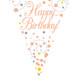 Birthday White & Rose Gold Fizz Foil Bunting - 3.9m (1)