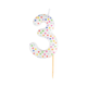 6cm Number 3 Rainbow Dots Candle (1)