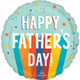 An 18 inch Father's Day Playful Stripes Foil Balloon, manufactured by Amscan.