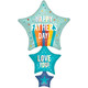 A 42 inch Father's Day Playful Stripes SuperShape Foil Balloon, manufactured by Amscan.