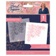 A packet including floral corner craft that includes roses and leaves, made by Crafter's Companion.