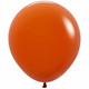 An 18" Sunset Orange latex balloon, manufactured by Sempertex.