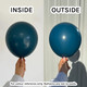 24" Fashion Deep Teal Sempertex Latex Balloons (3)