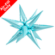 A 26 inch Light Blue Starburst Foil Balloon, pointing in all directions!