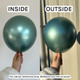 13" Shiny Green Gemar Latex Balloons (6)