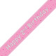 A 9ft pink banner with silver foil message for a 2nd birthday, manufactured by Unique.