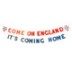 Banner reading "come on England, it's coming home", manufactured by Hootyballoo.