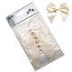 A pack of 6 10cm ivory satin ribbon bows.