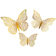 A selection of Metallic Gold 3D Butterfly Adhesive Decorations, in differing sizes!