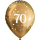 70th birthday gold fizz latex balloons Oaktree
