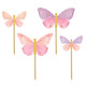 Pink and purple butterfly shaped cupcake toppers.