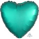 18" Jade Green Satin Heart Foil Balloon (1) - UNPACKAGED