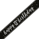 13th Birthday Glitz Black & Silver Foil Banner