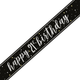 21st Birthday Glitz Black & Silver Foil Banner