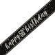 50th Birthday Glitz Black & Silver Foil Banner