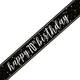 70th Birthday Glitz Black & Silver Foil Banner