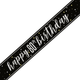 80th Birthday Glitz Black & Silver Foil Banner