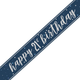 21st Birthday Glitz Navy Blue & Silver Foil Banner