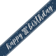 30th Birthday Glitz Navy Blue & Silver Foil Banner