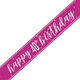 40th Birthday Glitz Pink & Silver Foil Banner