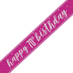 70th Birthday Glitz Pink & Silver Foil Banner