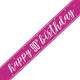 90th Birthday Glitz Pink & Silver Foil Banner