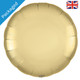 A gold coloured round foil balloon manufactured by Oaktree UK