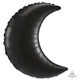 A satin finished 35" onyx black crescent shaped foil balloon, manufactured by Anagram.