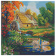 The finished design of the Enchanting Water Mill Crystal Art Kit!