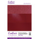 A pack of A4 red luxury cardstock sheets, manufactured by Crafter's Companion.