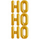 HO HO HO - 34 inch Gold Foil Letter Balloon Pack (1)