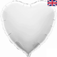 Oaktree 18" white heart foil balloon.